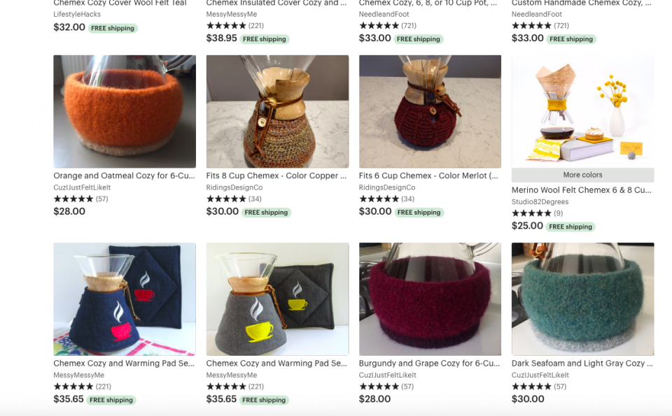 I was joking. But apparently,​​​ Chemex sweaters are a thing.